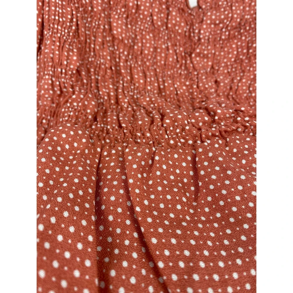 Urban Romantics Womens Off Shoulder Peasant Polka Dot Blouse NEW Small - Picture 4 of 10